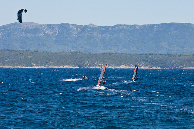 windsurfing v Chorvatsku